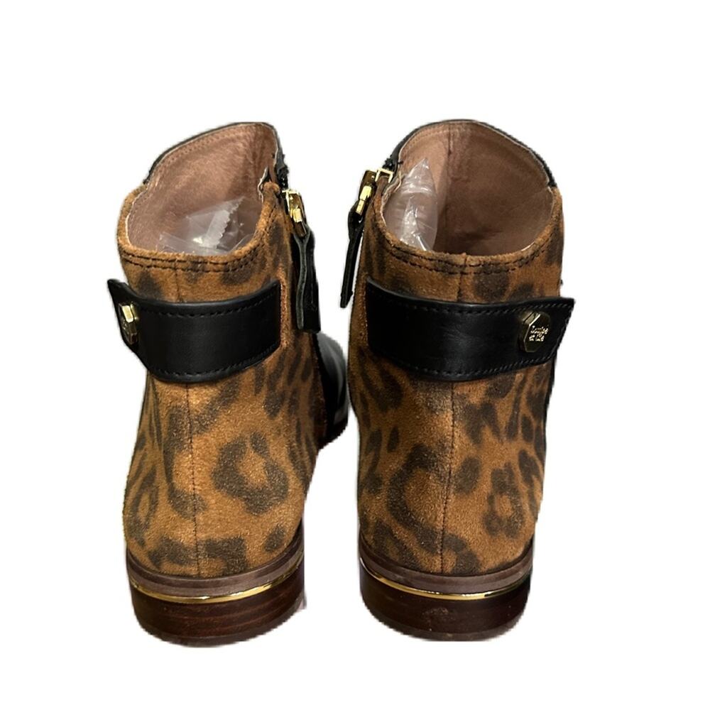 Louise et Cie Women’s Black Leopard Smooth Calf Booties Size 8.5 - Picture 3 of 9